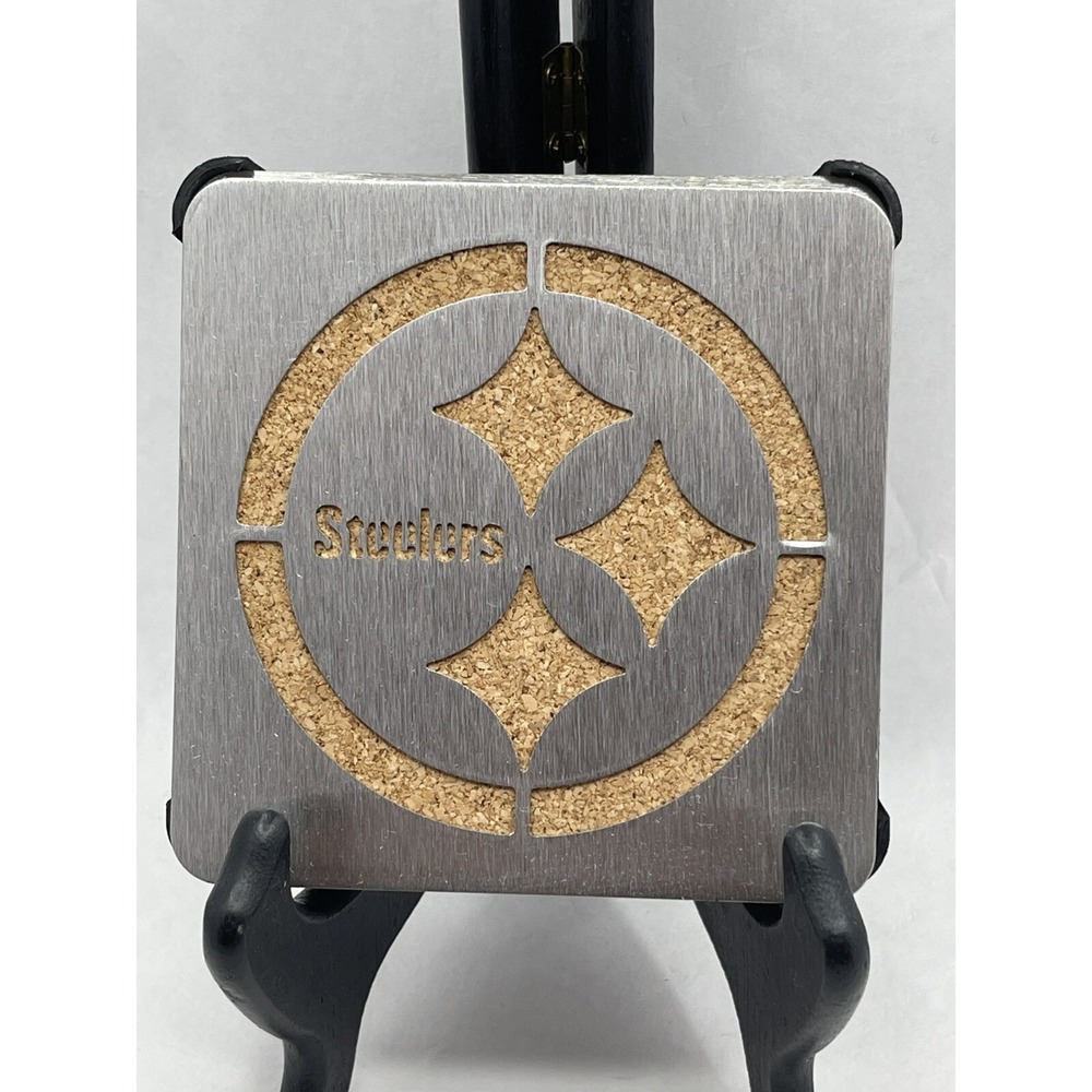 Pittsburgh Steelers Sports‎ Memorabilia Stainless Steel Coasters Set of 4 NFL